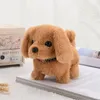 Dekoratif Figürinler Elektronik Peluş Yavru Köpek Köpek Oyuncak Simülasyonu Akıllı Pet Yürüyüş Kabuğu Nod Wag Kuyruk Sevimli Bebek Etkileşimli Hediye Masaüstü