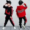 Big Boy Suit Spring Spring Novo Hip Hop Dance Roupas meninos garotas caem roupas de twopiece conjuntos