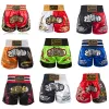 Drukgevecht shorts ademende mannen dames kick boks shorts borduurpleisters muay thai shorts sanda grapping kleding