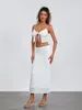 Rokken dames tweedelige zomer outfits mouwloze spaghetti -band cami tanktop en bodycon lange maxi rok set