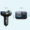 5.0 USBカー充電器タイプC眩しいライトMP3プレーヤーハンズフリーFMトランスミッターアダプターXiaomi Huawei Samsung C24用