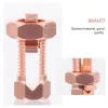 10 Pcs Bolt Clamp Copper Split Connector Grounding Strength Electric 2.5X1.5cm Joint Rose Gold Bonding