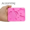 Família Diy Cuckold Silicone Mold Tartaruga Mãe/bebê Molde de caldo de silicone líquido não moldes de resina epóxi pegajosa dy0105