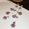 Серьги с серьгами роскошные хрустальные камни цветочная бабочка на кисточках длинная капля универсальная модная серьга для женщин -ювелирных изделий оптом
