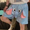 Vêtements de nuit masculins Loungewear pantalon pyjama 3d dessin animé Elephant Decor Couple short doux respirant unisexe