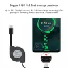 2 IN 1 60W Câble double C câble C universel Usb C Calage de charge rétractable à corde rapide rapide pour comprimés de téléphone