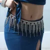 Belly Dance Waist Chain Women Dance Performance Accessories Pendants Rhinestone Sexy Water Diamond Tassel Colorful Diamond Belt