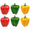 Decorative Flowers 6 Pcs Simulation Bell Pepper Model Rustic Kitchen Decor Po Restaurant Accessory Poly Dragon Artificial