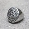 14K Gold Viking Ring Celtic Trinity Ring Nordic Mythology Runes Mens Jewelry Amulet Gift Size 7-13