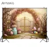 Spring Photography Garden Arch Easter Egg Flower Grass Cake Smash Decorate Baby Shower Birthday Portrait Background Photo Studio