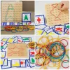 Strumenti per le unghie di matematica Preschool Geoboard Plate Puzzle Educational Toy Wooden Kids Prop Early Learning