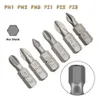 10pcs 25 mm anti-glisser électrique Hex Shank Magnécur Tournevis Drift Set Hex Bank Vis Tild Tild Bit Ph1 Ph2 PH3 PZ1 PZ2 PZ3