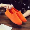 Stivali scarpe arancioni da ragazzo scivolano su mocassini da uomo scarpe tela di colore solido colore brillante fantastici scarpe vulcanizzate sneaker 3544