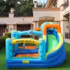 Crianças Bouncer Bouncer Jumper Inflável Castelo Jumping House com Slide Dolphin Playhouse Moonwalk Trampoline