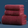 Towel 3pcs/set Adult Cotton Bath Set Absorption Soft Face Hand Swimming Towels Bathroom