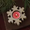 Christmas Wooden Snowflake Candlestick Árvore de Natal Candlestick Five Star pontiagudo Titular de castiça