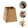 Vase Tabletop Storage Bins Braided Vase Pen Holder Wood Standデスクトップ装飾