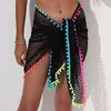 Swimons de maillots de bain pour femmes Bikini Cover ups Châle d'été Summer Casual Fishnet Cutout Sweethsuit Sarong Beach Wrap Wrap With Tassel