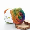 Filato di lana per uncinetto a maglia a mano, lana 100%, colore dell'arcobaleno, tessuto a mano, filo di lana spessa, filo a scialle all'uncinetto, palla da 50 g