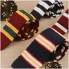 Nekbanden liiway 5 cm sknniy voor heren gebreide platte hoofd gestreepte tie slanke nekten bruiloft formele cravat aangepaste logo drop levering dhrqi