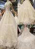 Scintillanti abiti da sposa a spalla per spalla 2019 Corsetto in tribunale Appliques per perle da sposa Capel Giardino da sposa Vestido de Novi8476026