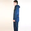 Unisex overaller denim förtjockar jeans jumpsuit huva dammsäker anti-fouling övergripande arbetsliten lastbyxor s-4xl 240409