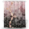 Stands Modern Geometric Pattern Printing Shower Curtain Water Cube Bathroom Screen Decoration Waterproof Polyester Fabric Backdrop