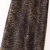 Abiti casual Donne Donne Leopard Stampa Stampa Silk Satin Exconore Dressing Dressing Sleeveless Slip Fit Holiday Party