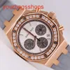 Topp AP -armbandsur 26231or Royal Oak Offshore Panda Ladies 18K Rose Gold Diamond Watch Automatisk mekanisk schweizisk lyxklockmätare 37mm