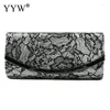 Bolsas de noite Lace Flower Clutch Bag Dinner Vestre Banquet Vestor elegante ombro lateral para feminino