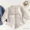 Ensembles de vêtements 0 à 4 ans Girls Treot Suit Fashion Bébé garçons filles Girls Vêtements Winter Tricot Cardigan + Pp Shorts Boîtes Boîtes Infant