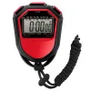 Vattentät stoppur Digital handhållen LCD -timer kronograf sporträknare med rem för simning som kör fotbollsträning