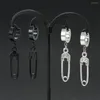 Boucles d'oreilles étalon 2024 Paper Clip en acier inoxydable Boucle d'oreille personnalisée Titane Os Solide Couleur simple