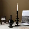 Candle Holders Simple Style Candelabro Mimbre Black Retro Glass Creative Home Decor Candlelight Decoration Room Dining Table