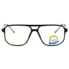 Lunettes de soleil Square TR90 Lunes lumineuses anti-bleu pour hommes Femmes Top plat et charnière de printemps Blocking 72024