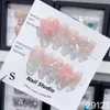 Handmade Korean Press on Nails Luxury Fairy Charm Design Reusable Adhesive False Acrylic Full Cover Nail Tips for Girls 240328