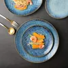 Piastre creatività in stile giapponese stoviglie el ceramica bistecca a forma speciale piastra squisita holdpendulumplate retrò retrò