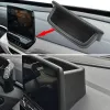 Para VW ID.4 CROZZ ID3 2021-2022 Console Painel de painel traseiro Caixa de armazenamento traseiro ABS Organizador Bandeja Flocked para telefones de carro Caixa ID4