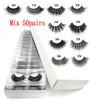 Whole 50 pairs 6D Mink Lashes Natural False Eyelashes Long Set faux cils Bulk Makeup whole lashes6696758