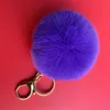 Multi -Farbe 8 cm Kaninchenpelzkugel Schlüsselbund Pom Plüschauto Handtasche Schlüssel Ring Anhänger Kette Ringe Multicolors