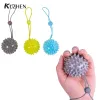 Durable 5.5CM TPR Spiky Massage Grip Ball With Rope String Spike Massager Trigger Point Hand Pain Relief Hedgehog Balls