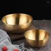 Skålar kök kreativt rostfritt stål sallad ramen skål koreansk bordsart soppa frukt guld enskikt matlagning bassäng nudel