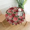 Panno da tavolo grazioso rosa rotonda tovaglia per acquerello copertura floreale per la sala da pranzo in cucina poliestere kawaii