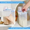 Bouteilles de rangement Boîte de nourriture Boîte de riz avec couvercles Cénerons de céréales Dispensateur à mesurer