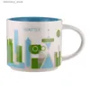 Tasses 14 oz Capacité en céramique Mu Cities American Best Coffee Mu tasse avec Oriinal Box Miami City L49