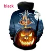 2024 Nouveau sweat à capuche Halloween Pumpkin Cartoon Cartoon Funny 3D Digital Imprimé Cos Clothing