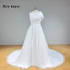 Hyr Lnyer One Shoulder Strapless Neck -blixtlås upp Back Shiny Beads Sequins Applices Flower Elegant Wedding Dresses With Sexy Kirt Slitt