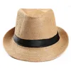 Sunhat homens homens moda moda verão casual praia praia sol chapéu de palha de cowboy hat gangster bap sun chapéu pequeno chapéu solar 240401