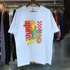 Designer modekläder tees hiphop tshirts rhude skönhet vision förföljer nöje joyride tryck sommar rund hals lösa t-shirt män streetwear sportwe hsu5