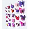 Koelkastmagneten 100 pc's klein formaat colorf drie-nsionale simatie vlindermagneet woning decoratie druppel levering dhrie